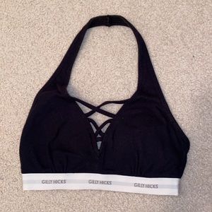 black halter sports bra/bralette